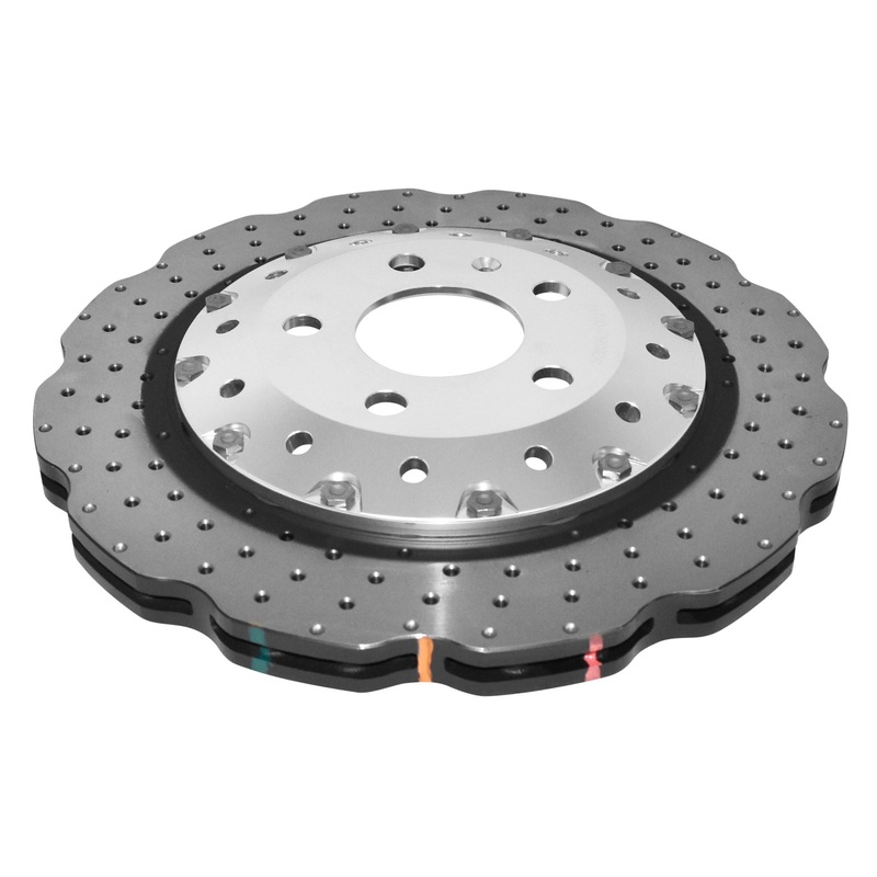 5000 2-piece Clear Anodised Hat Cross Drilled/Dimpled WAVE Disc KP Audi RS Q3