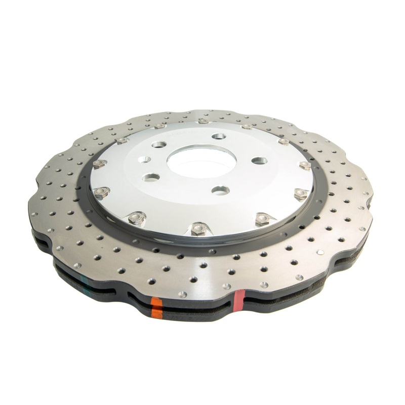 5000 2-piece Clear Anodised Hat Cross Drilled/Dimpled WAVE Disc KP Audi RS4-RS5