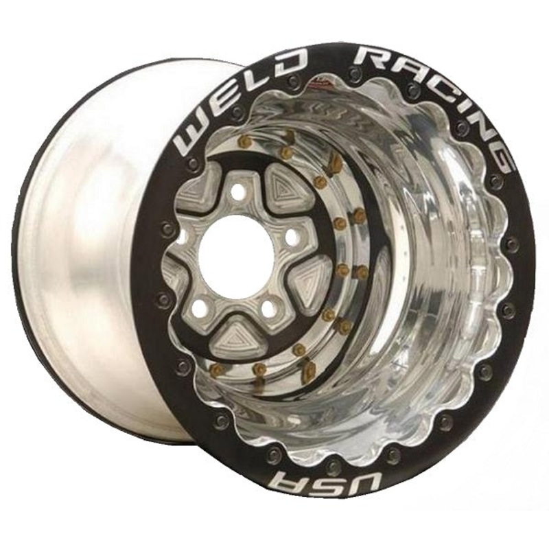 Weld Racing AlumaStar Pro 16 x 16 Double Bead-Loc Wheel – Black Center/Polished Outter Fini