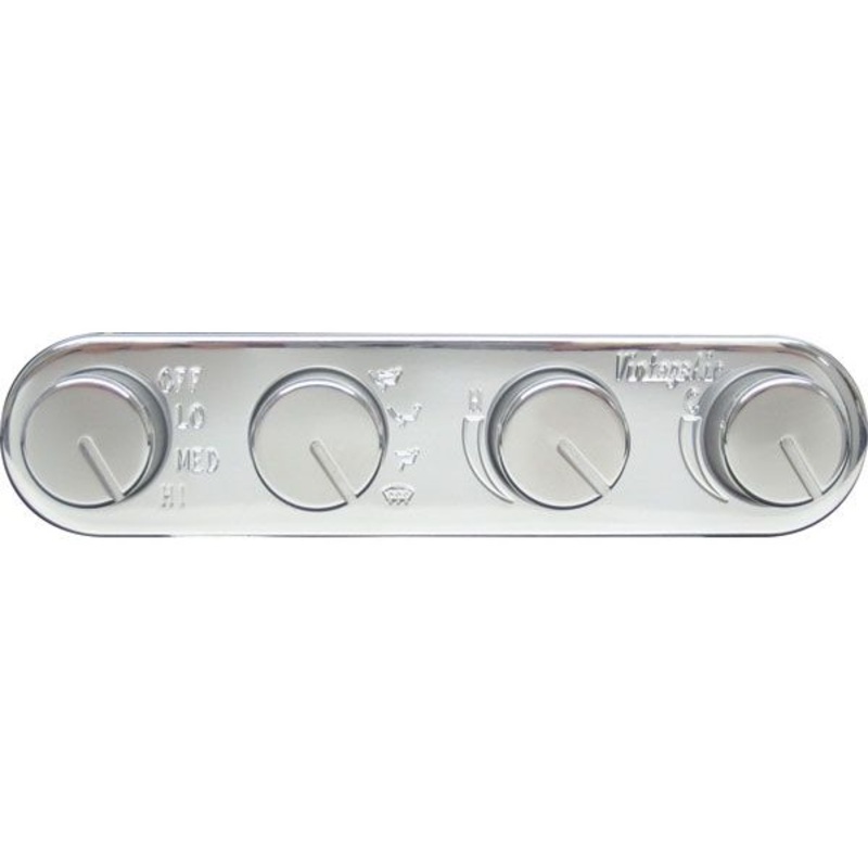 Vintage Air Vintage Air 4 Knob Streamline Panel Polished Face And Knobs. 5.318 Wide x 1 Ta