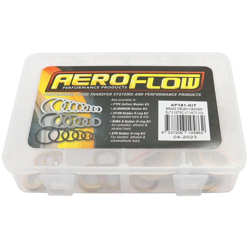 Aeroflow Metric Brass Washer Kit suit M6 to M24 AF181-KIT