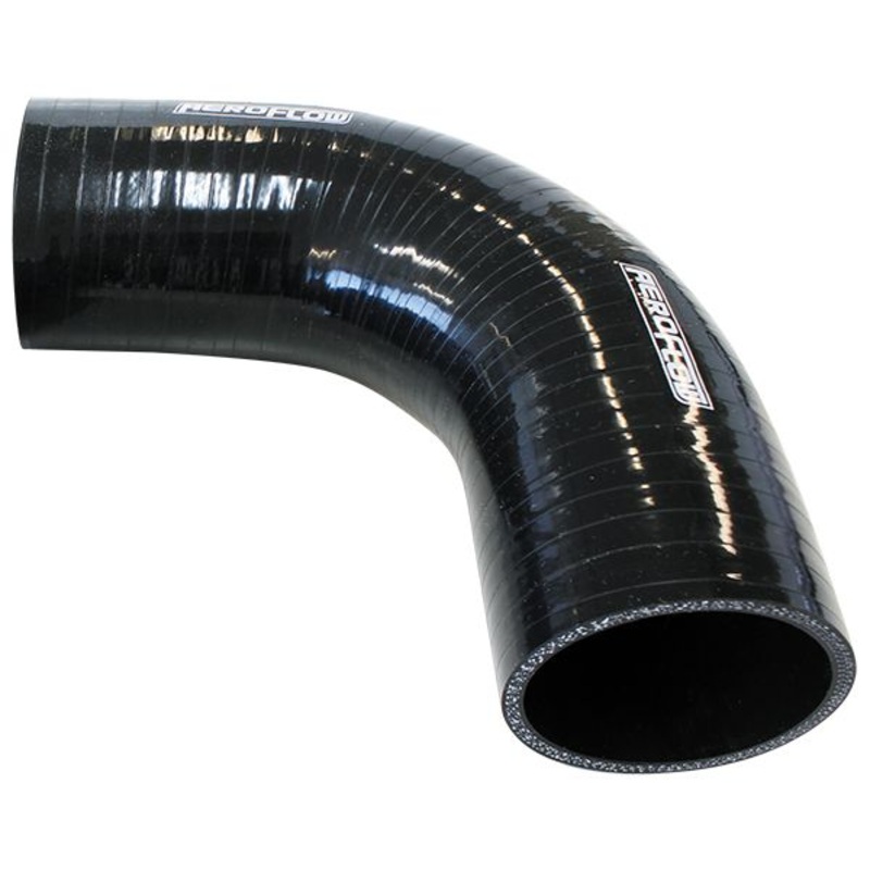 Aeroflow Gloss Black 90 Silicone Elbow Hose 4-1/2 (107mm) I.D AF9203-450